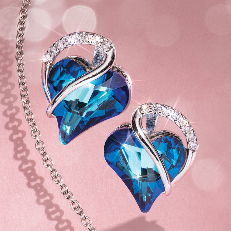 Blue Heart Earrings
